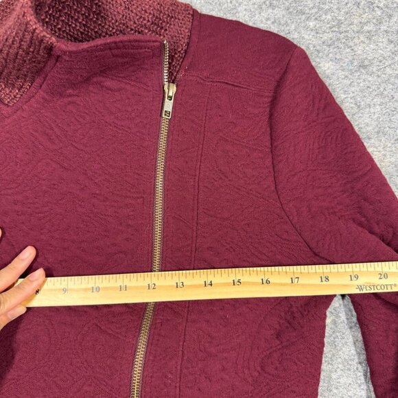 Anthropologie Saturday Sunday Women's Red Burgundy Wool Full Zip Sweater Size S - Picture 9 of 16